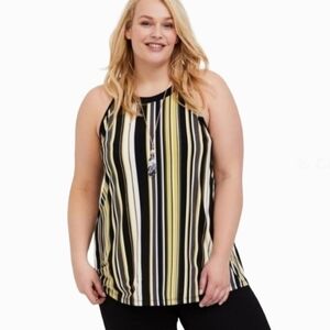 NWT Torrid Plus Size 3 3X 22/24 Multi Stripe Studio Knit Godess Tank Top
